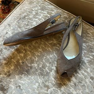 Bruno Magli Italian brown Textured Low Heel Slingbacks Size 7.5 B